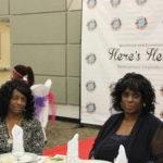 Annual Tea Party 2017 — two women seated at Here's Help event table